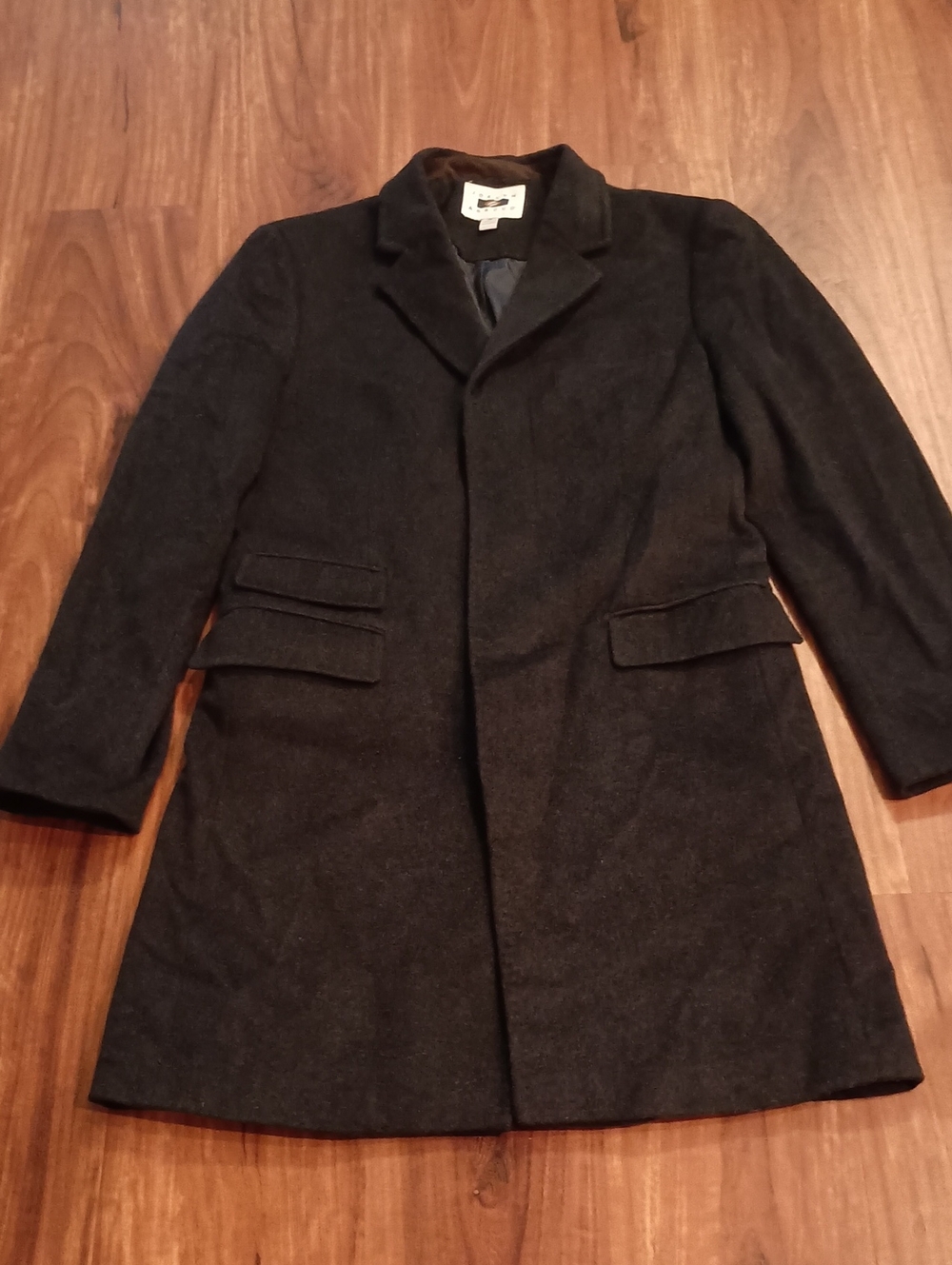 Joseph Abboud Men's Dark Charcoal Wool Pea Coat
